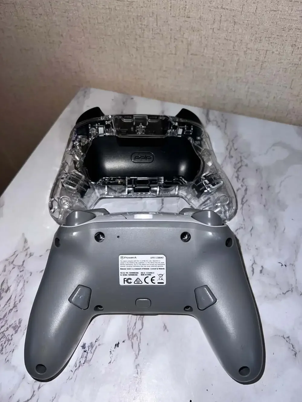Nintendo Switch Pro Controller Customized Clear Shell and White Controller with